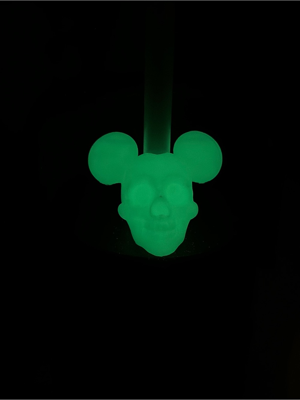 Disney Themed Soda Can Cooler with Glow-in-the-dark Mickey Skull Straw Topper - Picture 6 of 6